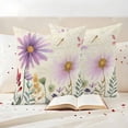 thumbnail image 3 of Purple Flowers Blossom Outdoor Waterproof Pillow Covers, Spring Retro Garden Wildflowers Decorative Square Throw Pillowcase Sofa Cushion Sham for Patio/Couch/Chair, 20"x20" 2 Pack, 3 of 8