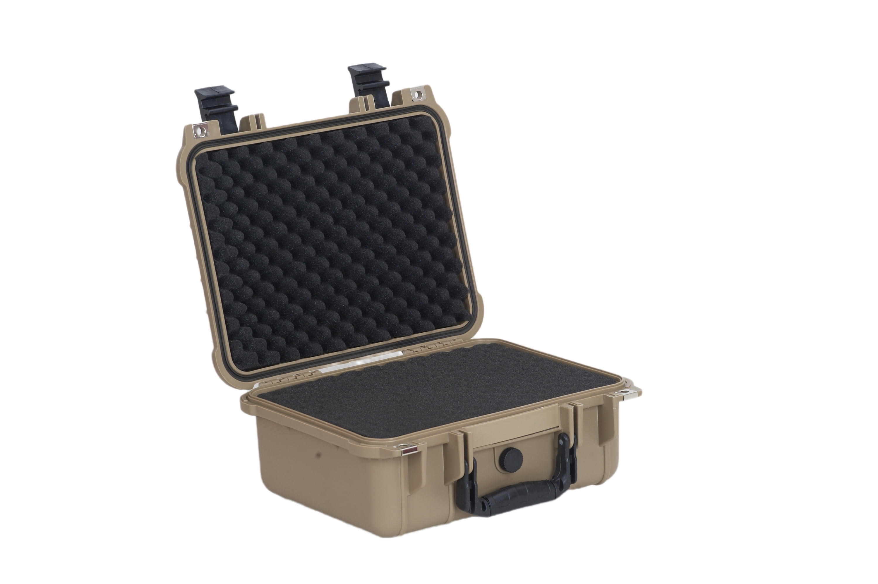 MEIJIA Portable All Weather IP67 Waterproof Hard Case with  Foam,Desert Tan,13.35 x11.63x5.98inches