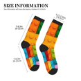 thumbnail image 3 of Vsdgher Colorful Building Blocks Unisex Crew Socks Lightweight Breathable Ventilation Ankle Socks, Mid-calf socks for Daily, 3 of 7
