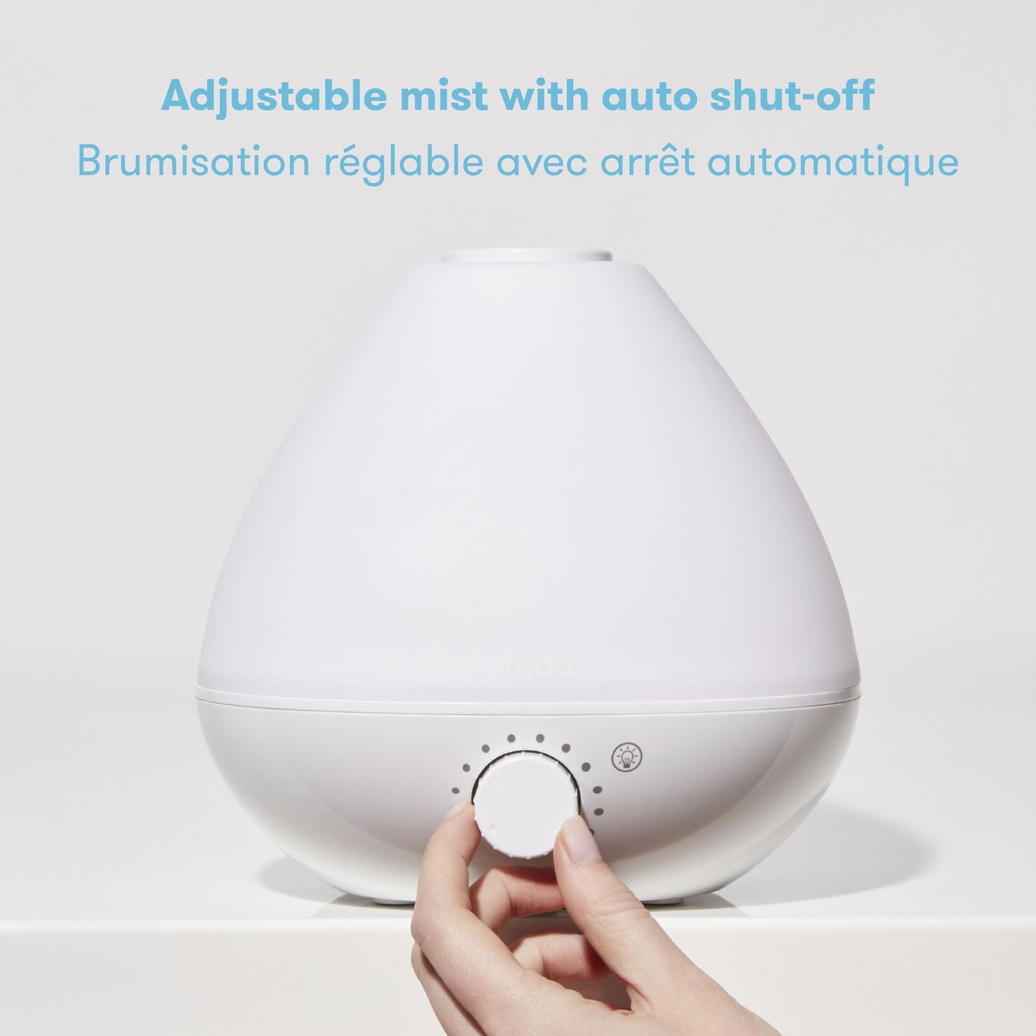 Frida Baby - BreatheFrida Diffuseur humidificateur 3 en 1 Diffuseur de veilleuse et veilleuse, Vaporisateur à brume fraîche apaisante pour bébé
