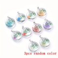 thumbnail image 3 of 3pcs Clear Round Glass Dried Flower Pendant Butterfly Flower Pendant Making Necklace Jewelry Accessories, 3 of 4