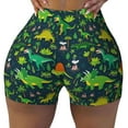 thumbnail image 2 of Lsque Dinosaurs Pattern High Waisted Biker Shorts for Women-Tummy Control Fitness Athletic Workout Running Yoga Gym Shorts,Moisture-Wicking-Small, 2 of 9