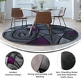 thumbnail image 6 of BizChair 7' x 7' Round Purple Abstract Area Rug - Olefin Rug with Jute Backing - Living Room, Bedroom, Family Room, 6 of 10