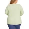 thumbnail image 2 of GH Bass Women's Textured Henley Top, Green, Large, 2 of 4