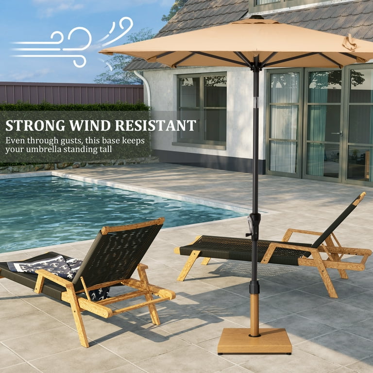 brown patio umbrella stand Aoodor Base with Wheels and Pull Rod Umbrellas Ensure your parasol is firmly in place with the Outsunny fillable umbrella base Outsunny Round Patio Umbrella Base