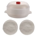 thumbnail image 1 of Stackable Microwave Steamer Set with Splatter Cover for Easy Vegetable Cooking and Quick Cleaning Kitchen Utensils, 1 of 7