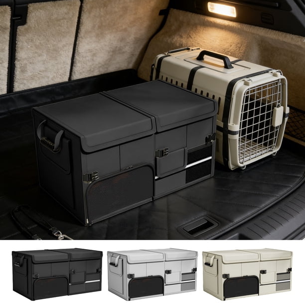 Organizador plegable para maletero con tapa, caja de almacenamiento plegable, Oxford impermeable, 60x33x30cm, bolsa de carga trasera, equipo portátil de viaje para acampada