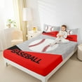 thumbnail image 4 of Feelyou Cartoon Baseball Sports Twin Sheet Sets, Est Softball Sleep Repeat Twin Fitted Sheet, Teens Kids Girls Teens Flat Sheet, Ultra Soft Bedroom Decor, 3pcs, 4 of 7
