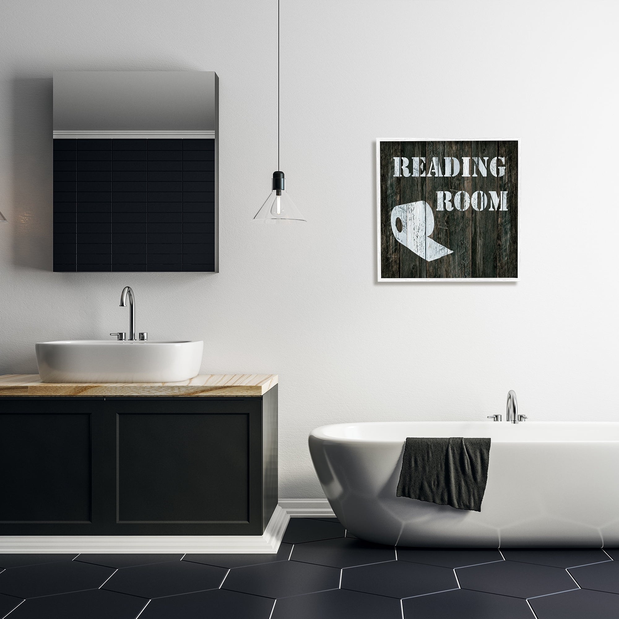 Stupell Industries Reading Room Phrase Rustic Bathroom Toilet Paper, 24 x 24, Design by Carol Robinson