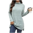 thumbnail image 2 of Abomasnow Women's Mock Turtleneck Sweaters Plus Size Long Sleeve Casual Knit Pullover 2025 Tunic Tops 2025 Lightweight Sweaters, 2 of 9
