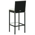 thumbnail image 4 of Nyra Outdoor Barstool Chair Set of 2, Cream Cushions Black Poly Rattan, 4 of 6