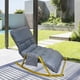 thumbnail image 1 of Mecedora con respaldo tapizado, silla planeadora para Patio, balcón, interior Estante gris y dorado, 1 of 10