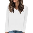thumbnail image 2 of PiGOGI Women's Solid V-Neck Long Sleeve Pullover Sweater Casual Knit Top for All Seasons White XL, 2 of 6