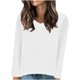 thumbnail image 2 of Suéter de cuello en V para mujer, jersey de manga larga de color liso con cuello en V, suéter informal de moda, top de poliéster para mujer, 2 of 6