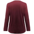 thumbnail image 4 of Escote en pico, blusas plisadas, camisas largas lisas, mangas largas, 4 of 5