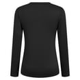 thumbnail image 7 of Towmus Women Long Sleeve Basic Tops Solid Color Fall Shirt Crew Neck Slim Fitted Winter Clothes, Black, L, 7 of 7
