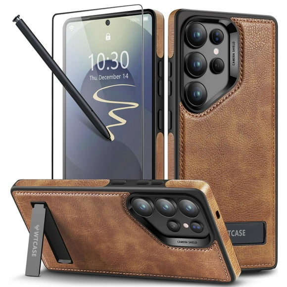 Funda de teléfono WTCASE de piel magnética fuerte para Samsung S25 Ultra