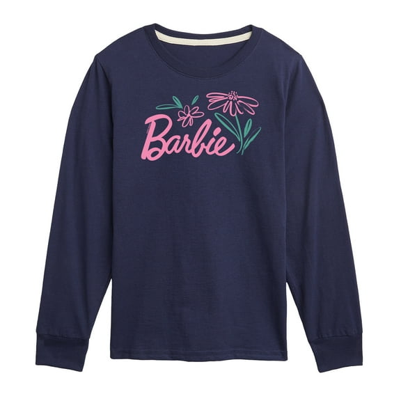 Barbie - Easter - Brushed Flowers - Toddler And Youth Long Sleeve Graphic T-Shirt