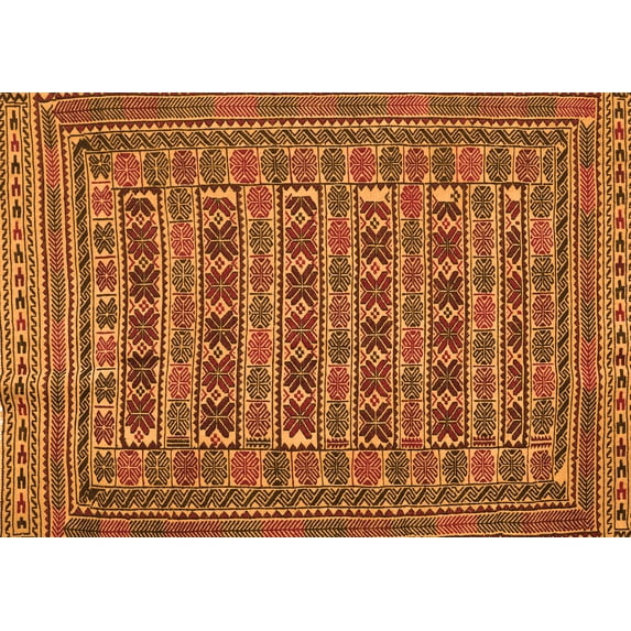 Ahgly Company Indoor Rectangle Persian Orange Traditional Area Rugs, 4' x 6'