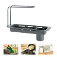 thumbnail image 1 of Iodue Drain Rack Stainless Draining Rack 2024 Upgraded Kitchen Faucet Organizer Adjustable Sponge Holder For Kitchen Multifunction Kitchen Organizer Rack Dish Sponge Holder For (Gray), 1 of 4