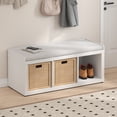 thumbnail image 2 of Furinno CUBICLE 3-Cube Storage Bench with Comfy Cushion in White, 2 of 6