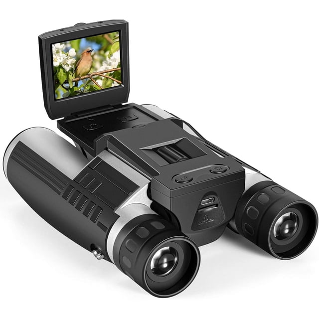 BekinTek 12x32 Digital Binoculars with Camera 2.4" LCD 12x Optical Zoom 8x Digital Zoom 48MP Photo 2.5K Video Recoder Camcorder for Bird Watching Concerts Sports Games