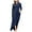 Dark Blue, variant on Fesfesfes Women Dress Turndown Collar Loose And Comfortable Long Sleeve Long Dress Under $10