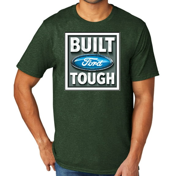 Built Ford Tough Men's TriBlend Tee Shirt, Medium Forest Green Heather