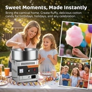 Commercial Cotton Candy Machine - 1000W Electric Cotton Candy Maker with 3500RPM Motor, Stainless Steel Bowl, Perfect for Home, Parties, Carnivals & Events