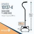 thumbnail image 2 of Dynarex Quad Cane with Large Base, Provides Optimal Mobility Support in a Stable One-Hand Walking Aid, 300 Pound Weight Capacity, Black, 4 Canes, 2 of 7