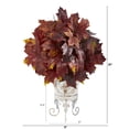 thumbnail image 2 of Nearly Natural 20" Autumn Maple Leaf Artificial Plant in Metal Planter in Red, 2 of 3