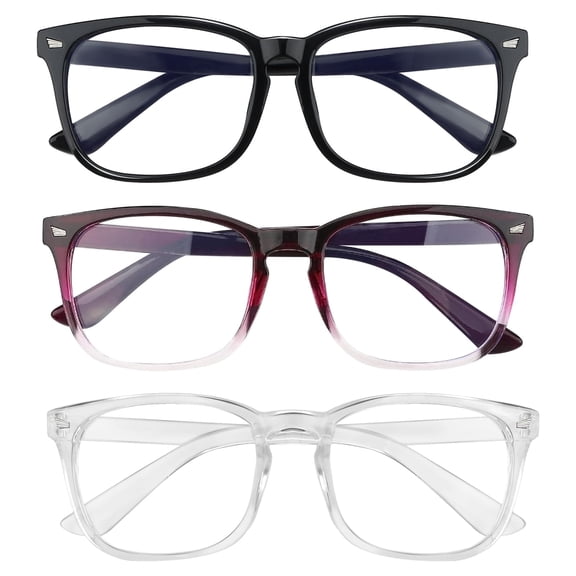Blue Light Blocking Glasses for Screen Time, Anti Eye Strain Computer Glasses with UV Protection, Lightweight Non-Prescription Eyewear for Men and Women