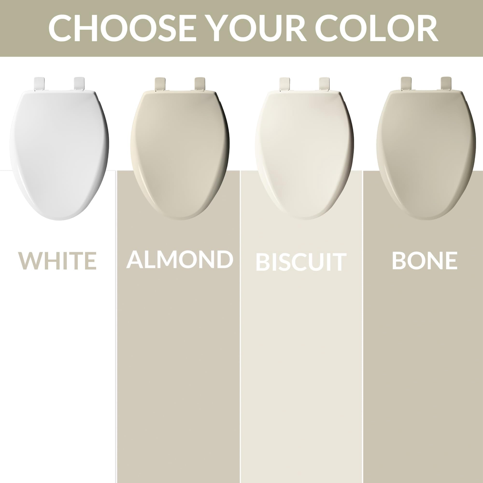 Affinity Elongated Closed Front Toilet Seat In Almond