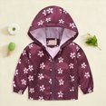 thumbnail image 2 of CAUYDY Toddler Baby Boys Girls Hooded Jacket Windbreaker Lightweight Dinosaur Print Coat Autumn Long Sleeve Windproof Outwear(L101-Wine,5-6 Y), 2 of 9