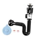 thumbnail image 3 of Kit de drenaje para lavabo de baño, fácil de instalar, tapón de filtro antiolor, tubería de acero inoxidable, flexible, sin herramientas, atrapapelos, con accesorios, 3 of 9