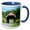 Blue/White, variant on 3drose, Covered Bridge, Killington, Vermont, Usa, 11oz Two-tone Green Mug