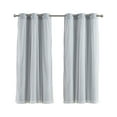 thumbnail image 2 of (2 pack) Your Zone Grey Blackout with Sheer Overlay Grommet Curtain Panel, 37" x 63", 2 of 9