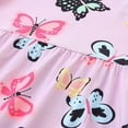 thumbnail image 5 of Emy Dola Toddler Girls Cotton Summer Dress For 2-8 Years Kids Short Sleeve Playwear Butterfly Easter Dresses -1-Pack, 5 of 7