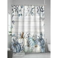 thumbnail image 5 of Fall Shower Curtain Blue Pumpkin Shower Curtains for Bathroom Thanksgiving Decor, Waterproof Polyester Shower Curtain Set with Hooks, Standard Size 72" x 72" Leaves Berry Wood Grain, 5 of 6