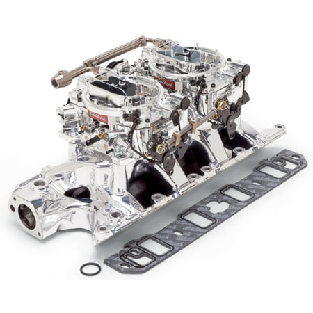 Air Gap Dual Quad Manifold - Edelbrock 20354 RPM Air-Gap Dual-Quad Intake Manifold/Carburetor Kit