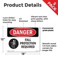 thumbnail image 2 of Fall Protection Required OSHA Danger Rigid Plastic Sign 18 Inch x 12 Inch - 5 Pack, 2 of 8