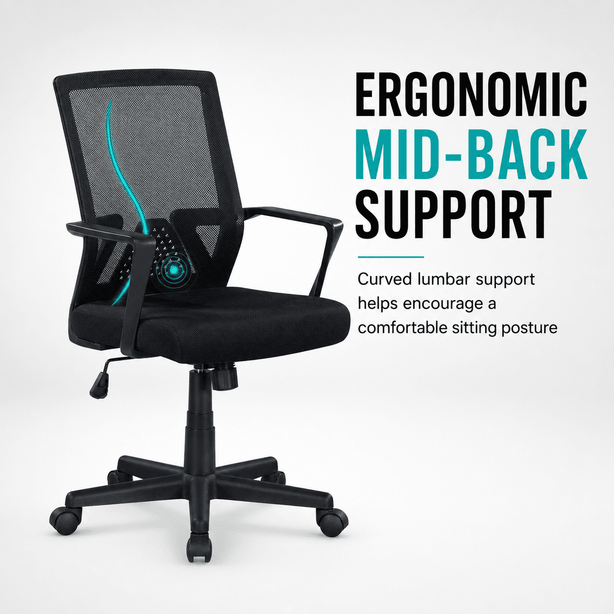 MOONMISS Height Adjustable Office/Task Chair with Armrest