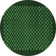 thumbnail image 1 of Ahgly Company Indoor Round Checkered Emerald Green Modern Area Rugs, 4' Round, 1 of 4