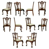 Carved Mahogany Chippendale Chairs, Set of 10