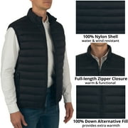 Alpine Swiss Clark Mens Puffer Vest Down Alternative Water Resistant Packable Outerwear Zip Up Pockets Warm Versatile Layer
