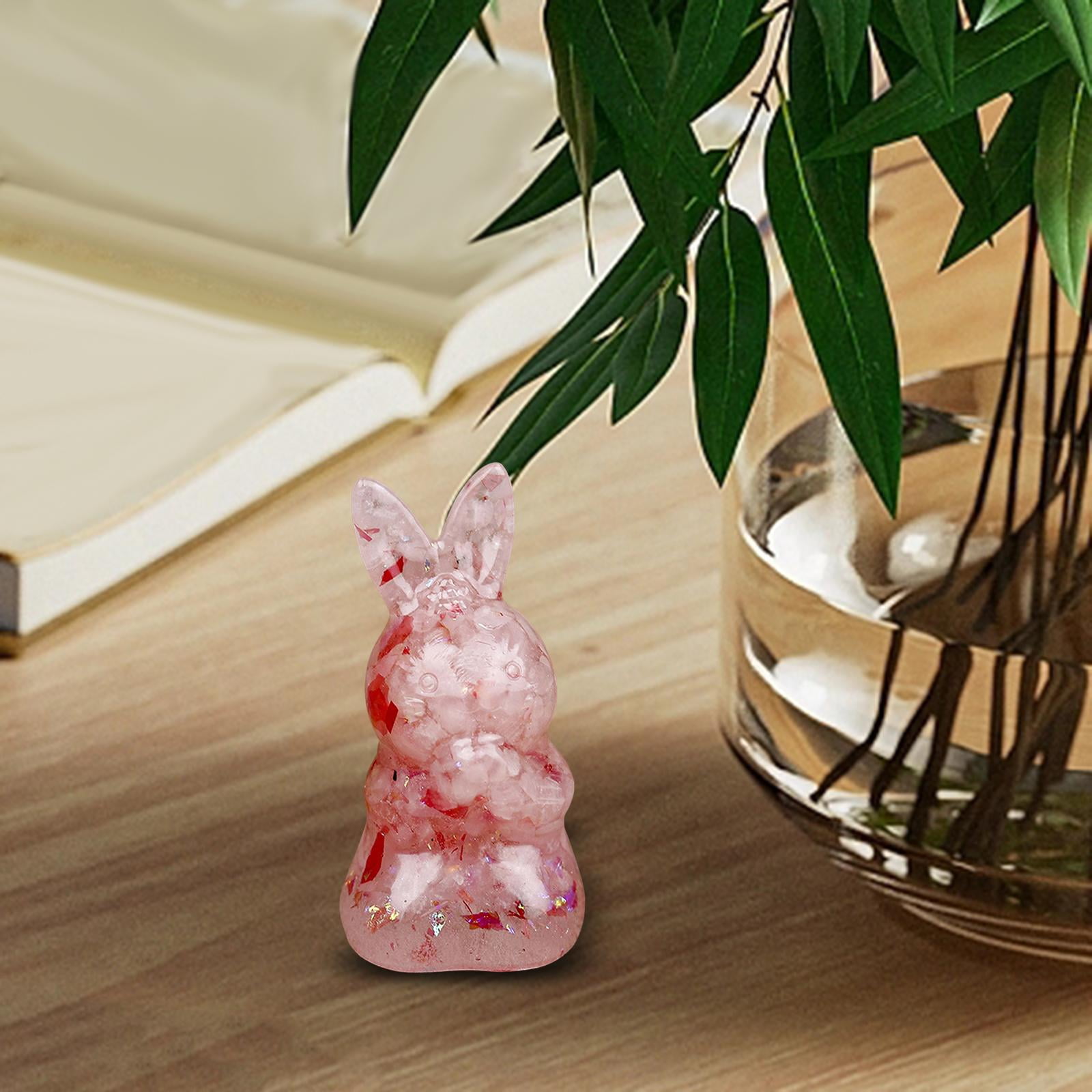 Stone Bunny Sculpture Indoor Home Table Centerpiece Rabbit Statues