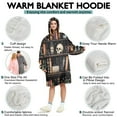 thumbnail image 5 of Wearable Oversized Blanket,Black Halloween Skull Book Pattern Wearable Blanket Hoodie for Adults,Cozy Hooded Blankets with Super Pockets,Super Warm Fuzzy Pullover for Women & Men, 5 of 6