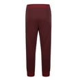 thumbnail image 6 of KeShDi Mens Cargo Work Pants Winter Men Solid Color Pocket Zipper Elastic Waist Draw Rope Sweatpants Trousers Wine 2X, 6 of 6