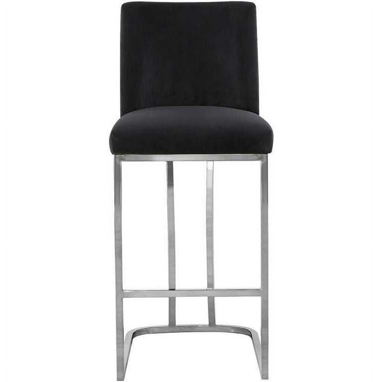 Meridian Modern Upholstered Black Velvet Counter Stool 26 H Heidi Collection Walmart