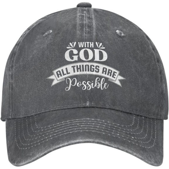 with God All Things are Possible Hat Christian Cross Christ Jesus Hat for Men Women Funny Trucker Hat Baseball Cap